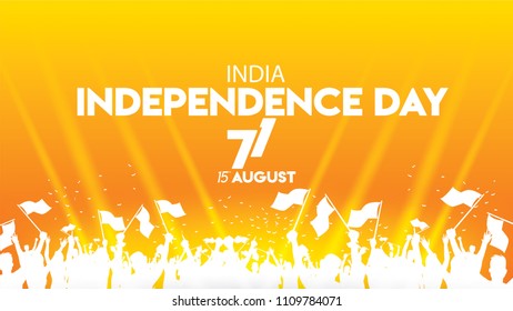 vector illustration of 15th August india Happy Independence Day. 71 years of Freedom indian