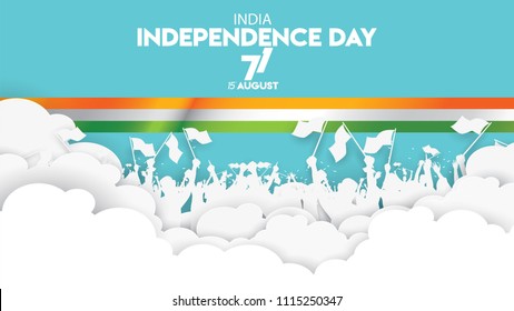 vector illustration of 15th August india Happy Independence Day. 71 years of Freedom indian society