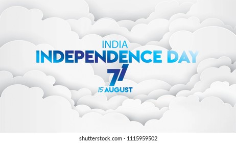 vector illustration of 15th August india Happy Independence Day. 71 years of Freedom indian
