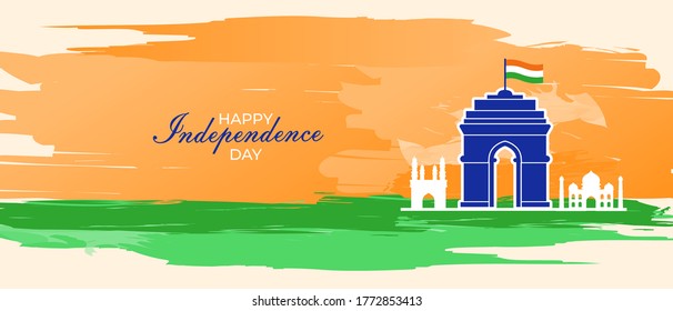 Vector illustration of 15th August India Happy Independence Day Banner. Useful for poster, Social Media.