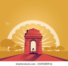 vector illustration of 15th August india Happy Independence Day.