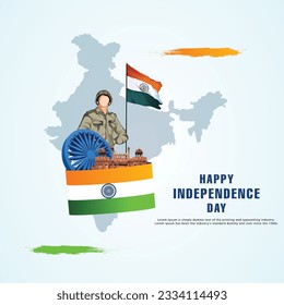 ilustración vectorial del 15 de agosto concepto del Día de la Independencia Feliz