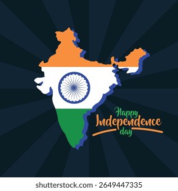 Ilustración vectorial del 15 de agosto India Feliz Día de la Independencia.
