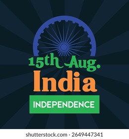 Ilustración vectorial del 15 de agosto India Feliz Día de la Independencia.
