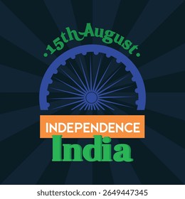 Ilustración vectorial del 15 de agosto India Feliz Día de la Independencia.
