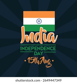 Ilustración vectorial del 15 de agosto India Feliz Día de la Independencia.
