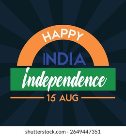 Ilustración vectorial del 15 de agosto India Feliz Día de la Independencia.

