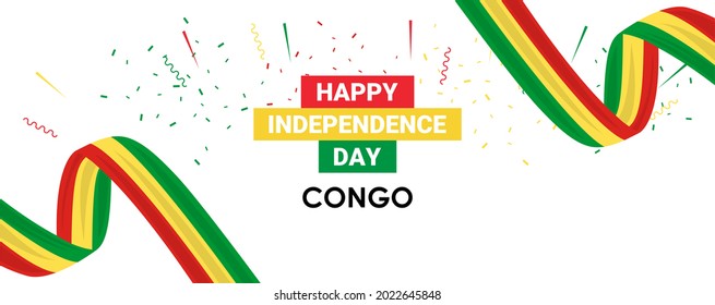 vector illustration of 15th August Republic of the Congo Happy Independence Day. Web header or banner design with stylish text 15th August and Abstract ornament Background.