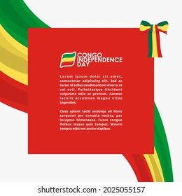 vector illustration of 15th August Republic of the Congo Happy Independence Day. Web header or banner design with stylish text 15th August and Abstract ornament Background.