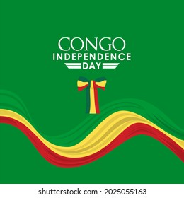 ilustración vectorial del 15 de agosto Día de la Independencia Feliz de la República del Congo. Diseño de cabecera o banner web con texto elegante 15 de agosto y fondo de ornamento abstracto.