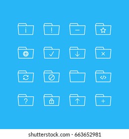 Vector Illustration Of 16 Document Icons. Editable Pack Of Minus, Closed, Remove And Other Elements.