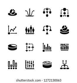 Vector Illustration Of 16 Icons. Editable Pack Pie chart, Bar Profits, Chart, Diagram