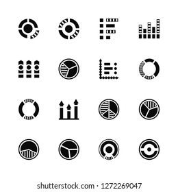 Vector Illustration Of 16 Icons. Editable Pack Pie chart, Bar chart