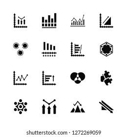 Vector Illustration Of 16 Icons. Editable Pack Bar chart, Pyramid Diagram, Puzzle, Chart, Line chart