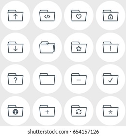 Vector Illustration Of 16  Icons. Editable Pack Of Important, Done, Significant And Other Elements.