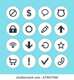 Vector Illustration Of 16 Member Icons. Editable Pack Of Pen, Shield, Access Denied And Other Elements.