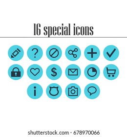 Vector Illustration Of 16 Member Icons. Editable Pack Of Money Making, Wheelbarrow, Snapshot And Other Elements.