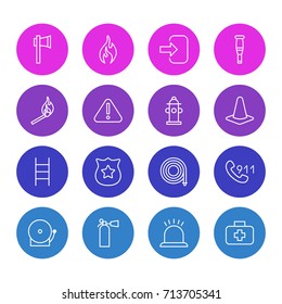Vector Illustration Of 16 Necessity Icons. Editable Pack Of Hosepipe, Hotline, Medical Case And Other Elements.