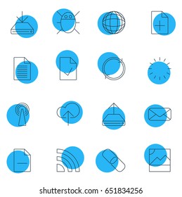 Vector Illustration Of 16 Network Icons. Editable Pack Of Information Load, Waiting, Refresh And Other Elements.