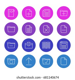 Vector Illustration Of 16 Office Icons. Editable Pack Of Minus, Book, Remove And Other Elements.