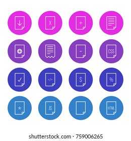 Vector Illustration Of 16 Page Outline Icons. Editable Set Of Folder, Done, Style And Other Elements.