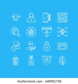 Vector Illustration Of 16 Privacy Icons. Editable Pack Of Internet Surfing, Encoder, Camera And Other Elements.