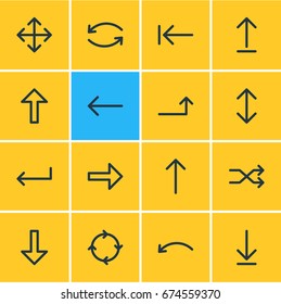 Vector Illustration Of 16 Sign Icons. Editable Pack Of Raise, Loading, Submit And Other Elements.