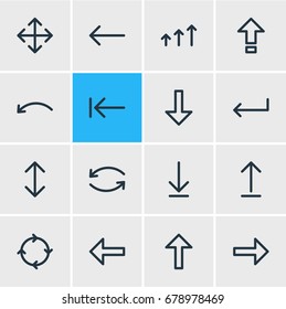Vector Illustration Of 16 Sign Icons. Editable Pack Of Increase, Update, Submit And Other Elements.