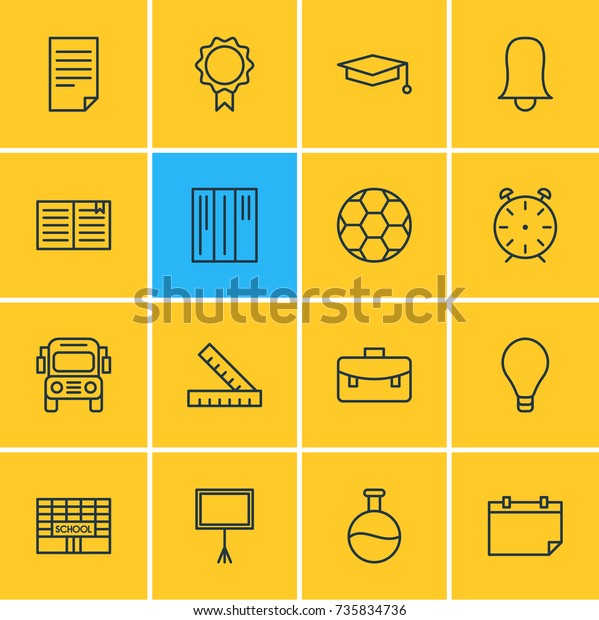 Vector Illustration Of 16
Studies Icons. Editable Pack Of Meter, Tube, School And Other
Elements.