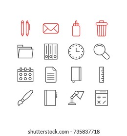 Vector Illustration Of 16 Tools Icons. Editable Pack Of Textbook, Archive, Paint And Other Elements.