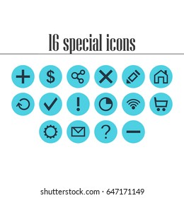 Vector Illustration Of 16 User Icons. Editable Pack Of Alert, Renovate, Publish And Other Elements.