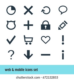 Vector Illustration Of 16 User Icons. Editable Pack Of Help, Wheelbarrow, Info And Other Elements.