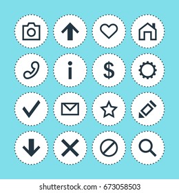 Vector Illustration Of 16 User Icons. Editable Pack Of Top, Letter, Confirm And Other Elements.