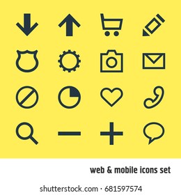 Vector Illustration Of 16 User Icons. Editable Pack Of Talk Bubble, Top, Cogwheel And Other Elements.