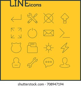 Vector Illustration Of 16 User Icons. Editable Pack Of Startup, Remove User, Accsess And Other Elements.