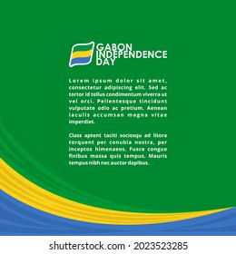 ilustración vectorial del 17 de agosto Día de la Independencia de Gabón Feliz. Diseño de cabecera o banner web con texto elegante 17 de agosto y fondo de ornamento abstracto.