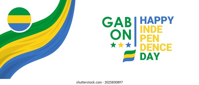 Vector Illustration 17th August Gabon Happy Stock Vector (Royalty Free