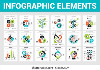 Vector Illustration Of 18 Business Infographic Elements