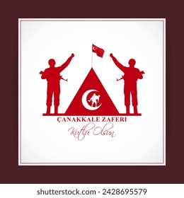 Vector illustration of 18 March Canakkale victory and martyrs day social media feed template