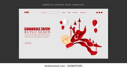 Vector illustration of 18 March Canakkale victory and martyrs day social media feed template