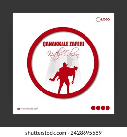 Vector illustration of 18 March Canakkale victory and martyrs day social media feed template