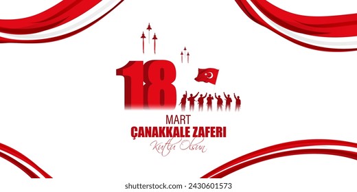 Vector illustration of 18 March Canakkale victory and martyrs day social media feed template