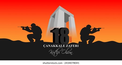 Vector illustration of 18 March Canakkale victory and martyrs day social media feed template