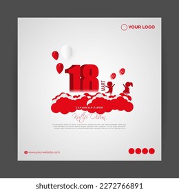 Vector illustration for 18 Mart Canakkale zaferi, written text means victory day