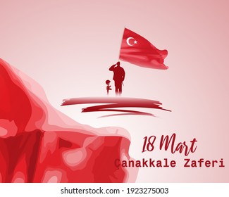 vector illustration for 18 mart çanakkale zaferi means March 18 Canakkale victory, Turkish national day.