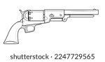 Vector illustration of the 1847 Colt Walker revolver on the white background. Right side.