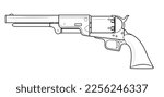 Vector illustration of the 1847 Colt Walker revolver on the white background. Left side.