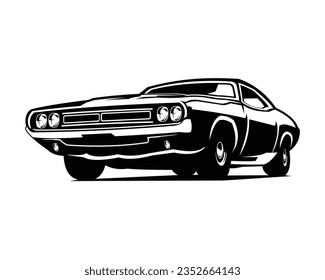 vector illustration of a 1969 dodge super bee car. silhouette vector design. Best for logo, badge, emblem, icon, design sticker, vintage car industry svg