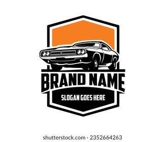 vector illustration of a 1969 dodge super bee car. silhouette vector design. appear from the side with a view of the evening sky. Best for logo, badge, emblem, icon, design sticker, vintage  svg