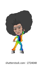 vector illustration of a 1970's disco dancer